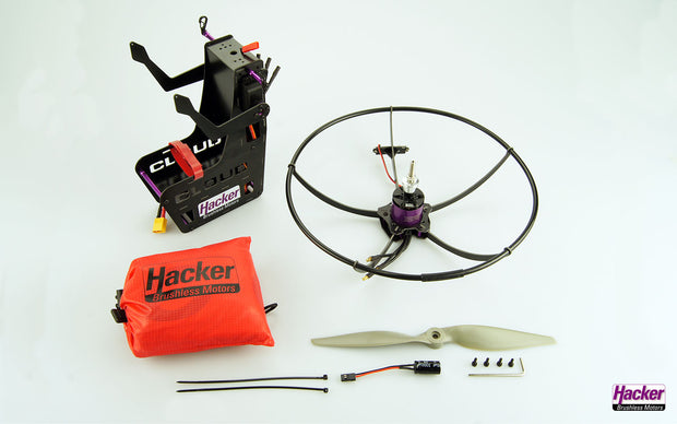 ARF RC Gleitschirmset mit GFK Gondel, Propellerring, RC Gleitschirm und Propeller