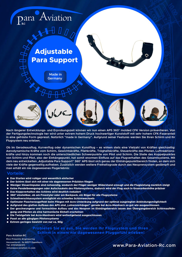 Broschüre für Adjustable Para Support von Para Aviation RC für RC-Paraglider